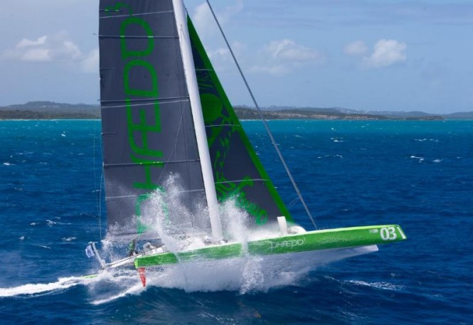 Lloyd Thornburg's MOD 70, Phaedo^3 smashed the race record ©RORC/Tim Wright/Photoaction.com
